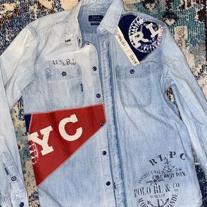 Denim Polo Button Down